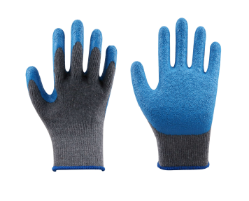 42425B-S - 10g 2 hilos de poliéster/algodón gris látex arrugado azul  TAMAÑO - 7 y 8